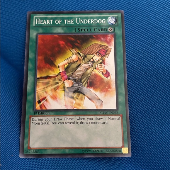 Yugioh Other - Yugioh Card Heart Of The Underdog Spell Card 1st Edition 1996 NWOTS